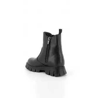Primigi, Ghete de piele cu segment lateral elastic, Negru, 27 EU