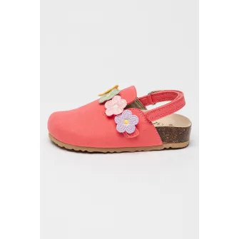 Primigi, Papuci de piele cu platforma, Roz pastel, Lila, Caramel, 22 EU