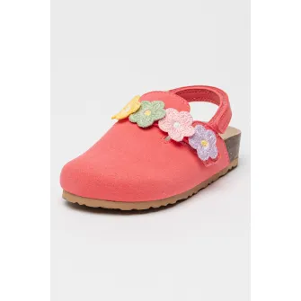 Primigi, Papuci de piele cu platforma, Roz pastel, Lila, Caramel, 22 EU