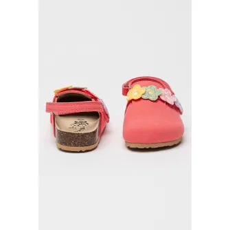 Primigi, Papuci de piele cu platforma, Roz pastel, Lila, Caramel, 22 EU