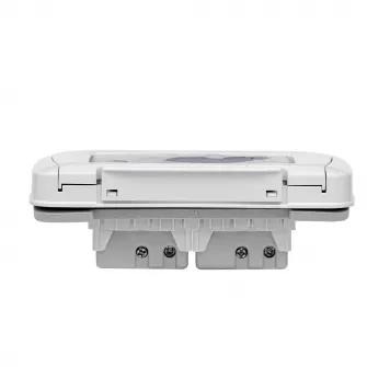 Priza dubla baie cu protectie Gewiss 4M, pentru doza 4M, 16A, IP55, plastic, Alb