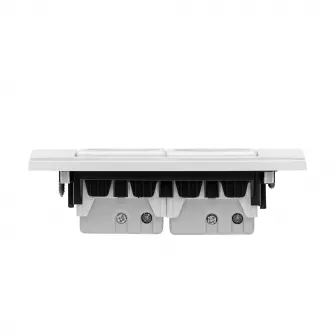 Priza dubla Gewiss 4M, pentru doza 4M, 16A, plastic, Alb