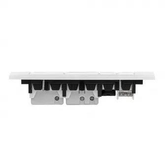 Priza dubla + TV + Internet Gewiss 6M, pentru doza 6M, 16A, RJ45 cat. 5E, plastic, Alb