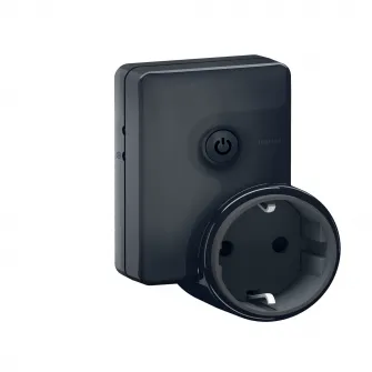 Priza mobila inteligenta Legrand L064840, Zigbee, cu monitorizare consum, 16A, Negru