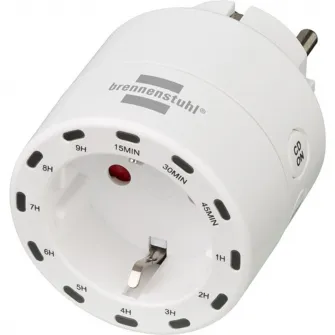 Priza programabila Brennenstuhl, numaratoare inversa, 230V, 13A, IP20, Alb
