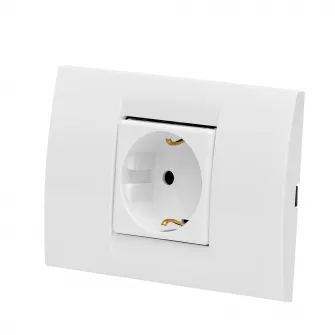 Priza simpla Gewiss 2M, pentru doza 3M, 16A, plastic, Alb
