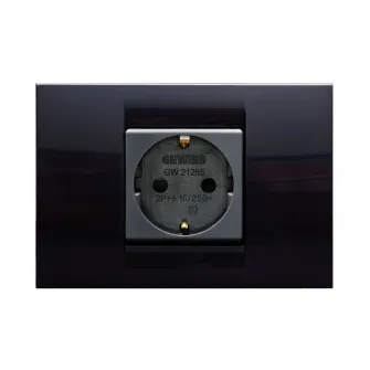 Priza simpla Gewiss 2M, pentru doza 3m, Negru