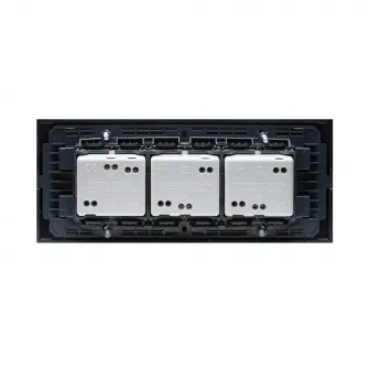 Priza tripla Gewiss 6M, pentru doza 6M, Negru