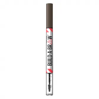 Produs 2 in 1 marker de sprancene + gel de fixare Maybelline New York Build a brow, 262 Black Brown, 1,4 gr