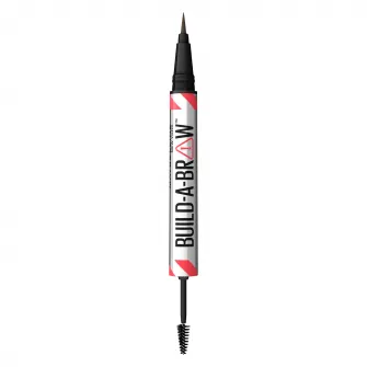 Produs 2 in 1 marker de sprancene + gel de fixare Maybelline New York Build a brow, 262 Black Brown, 1,4 gr