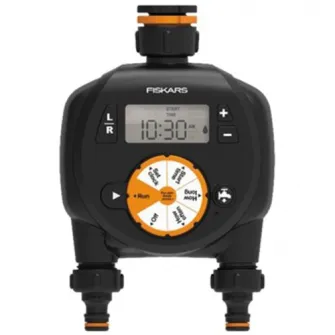Programator universal pentru irigare Fiskars 1054792, 2 iesiri, ecran LCD