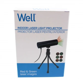 Proiector laser pentru interior Well RG6ID, 5W, 5V 1A, rosu 100mw - verde 20mw