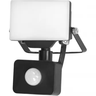 Proiector LED Adviti Porto S AD-NL-6462BLR4, cu senzor de miscare, 10W, LED SMD, 800 lm, IP44, 4000K, Aluminiu, Negru