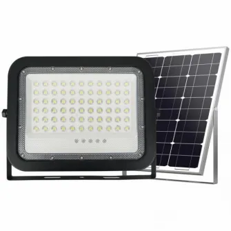 Proiector LED cu panou solar Lightex 638AL0003120, telecomanda, 20W, 3000 lm, temperatura lumina rece (6500K), acumulator 3.2V/20Ah, IP66