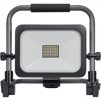 Proiector LED (lampa de lucru) LEDVANCE R-Stand, 30W, 3000 lm, lumina rece (6500K), IP54, dimabil pe 3 nivele, USB/USB-C, 4 x Lithium 18650 3.7V inclus, Negru/Gri