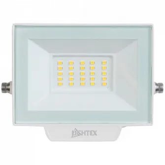 Proiector LED Lightex Hero 504AL0011423, 20W, 1800 lm, temperatura lumina rece (6500K), IP65, Aluminiu, Alb, Clasa energetica F