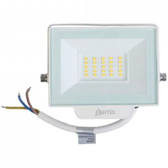 Proiector LED Lightex Hero 504AL0011423, 20W, 1800 lm, temperatura lumina rece (6500K), IP65, Aluminiu, Alb, Clasa energetica F