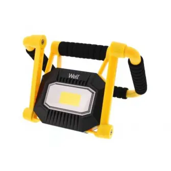 Proiector LED portabil Well Mobile, reincarcabil, 10W, 700 lm, 3.7V, 2200mAh, lumina 4000K, IP65