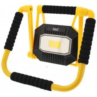 Proiector LED portabil Well Mobile, reincarcabil, 20W, 1400 lm, 3.7V, 4400mAh, Ilumina 4000K, IP65