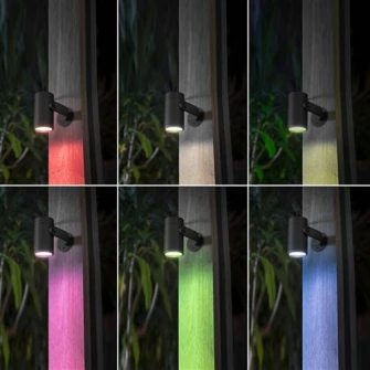 Proiector LED RGB exterior Philips HUE Lily, unitate de baza, 8W, 640 lm, IP65, aluminiu, lumina ambientala alba si color