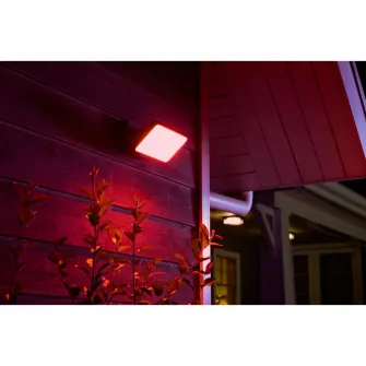 Proiector LED RGBW integrat Philips Discover HUE, control inteligent cu Hue Bridge, 2x15W, 2300 lm, lumina alba/color, IP44, Negru
