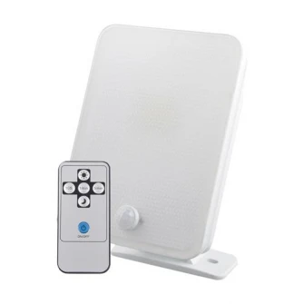 Proiector LED slim Strohm, cu senzor de miscare si telecomanda, 20W, lumina neutra, IP65, Alb