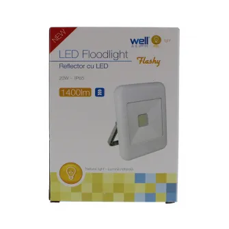 Proiector LED Well, 20W, 1400 lm, IP65, 4000K, Alb