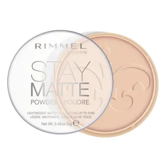 Pudra compacta Rimmel London Stay Matte 03 Peach Glow, 14 g