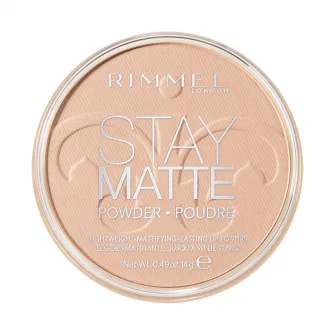 Pudra compacta Rimmel London Stay Matte 03 Peach Glow, 14 g