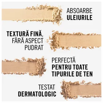 Pudra compacta Rimmel London Stay Matte 05 Silky Beige, 14 g