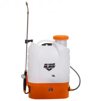 Pulverizator electric Ruris RS 1800, acumulator 12V 8Ah, 18l, lance metalica telescopica,autonomie 4 h,presiune maxim 0.4 Mpa,manometru,acumulator,incarcator
