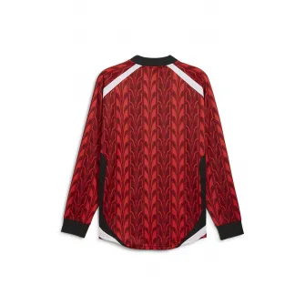 Puma, Bluza cu decolteu in V si logo, Rosu, Alb, S