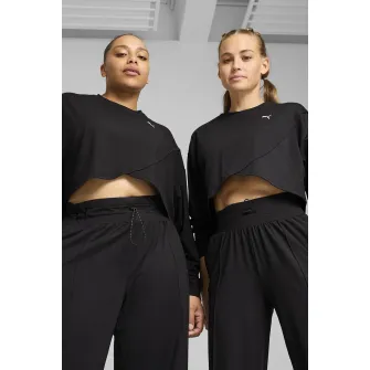 Puma, Bluza de trening crop pentru antrenament Cloudspun, Negru, S