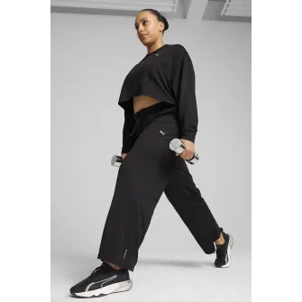 Puma, Bluza de trening crop pentru antrenament Cloudspun, Negru, S