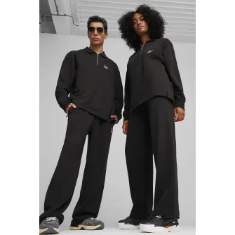 Puma, Bluza de trening unisex cu fenta cu fermoar Better Classic, Negru, L