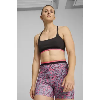Puma, Bustiera cu burete detasabil pentru antrenament Hypernatural, Negru, Roz aprins, M