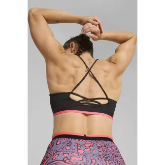 Puma, Bustiera cu burete detasabil pentru antrenament Hypernatural, Negru, Roz aprins, M