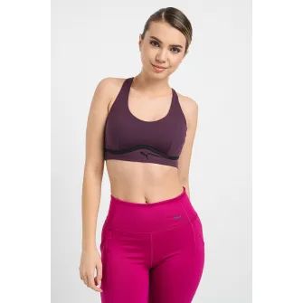 Puma, Bustiera cu burete detasabil pentru fitness 4Keeps, Violet aubergine, XS