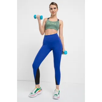 Puma, Bustiera cu imprimeu logo pentru fitness 4Keeps Eversculpt, Verde feriga, XS