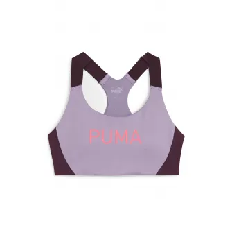 Puma, Bustiera cu imprimeu logo pentru fitness 4Keeps Everscult, Violet tyrian, Liliac prafuit, XS