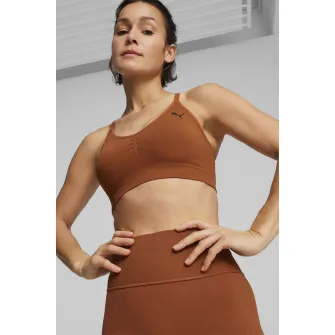 Puma, Bustiera fara cusaturi pentru antrenament Move Shapelux, Maro scortisoara, XS