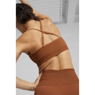 Puma, Bustiera fara cusaturi pentru antrenament Move Shapelux, Maro scortisoara, XS
