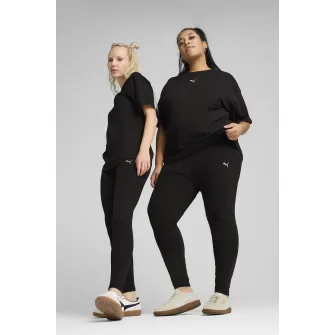 Puma, Colanti din amestec de bumbac cu detaliu logo, Negru, XS