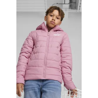 Puma, Geaca cu gluga si vatelina Essentials, Alb, Roz deschis, 152 CM
