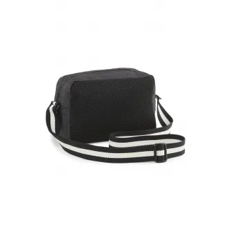 Puma, Geanta crossbody cu imprimeu logo Squad, Alb murdar, Gri inchis