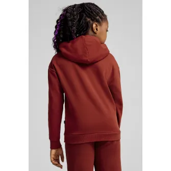 Puma, Hanorac cu imprimeu logo si buzunar kangaroo ESS+, Rosu, 128 CM