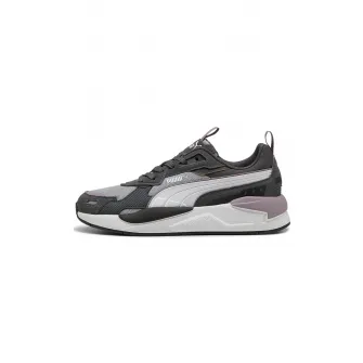 Puma, Pantofi sport cu garnituri din piele intoarsa X-Ray 3 SD, Negru, Gri deschis, 8