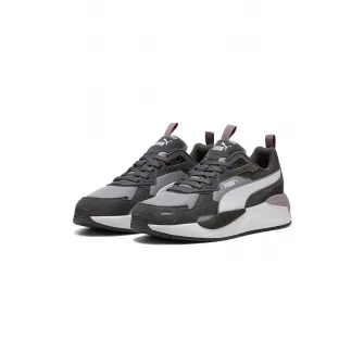 Puma, Pantofi sport cu garnituri din piele intoarsa X-Ray 3 SD, Negru, Gri deschis, 8