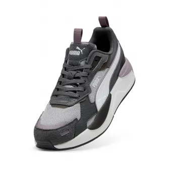 Puma, Pantofi sport cu garnituri din piele intoarsa X-Ray 3 SD, Negru, Gri deschis, 8