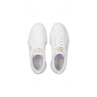 Puma, Pantofi sport de piele cu insertii sintetice Mayze, Alb optic, 37 EU